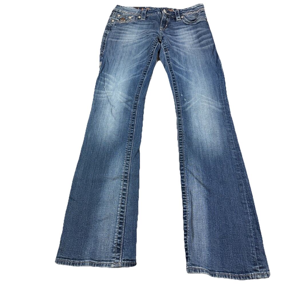 Rock Revival Celine Bootcut Jeans Womens 29x32 Sequin Flap Pocket Stretch Denim